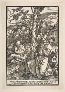 Pyhä Franciscus vastaanottamassa Stigmataa, n. 1503. tekijältä Albrecht Dürer