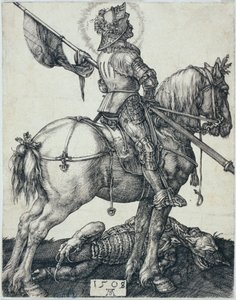 Pyhä Yrjö hevosella (Bartsch 54) tekijältä Albrecht Dürer