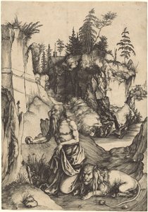 Pyhä Hieronymus katuva erämaassa tekijältä Albrecht Dürer
