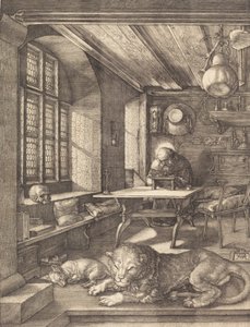 Pyhä Hieronymus tutkimuksessaan, 1514. tekijältä Albrecht Dürer
