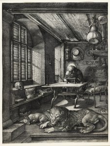 Pyhä Hieronymus tutkimuksessaan, 1514 tekijältä Albrecht Dürer