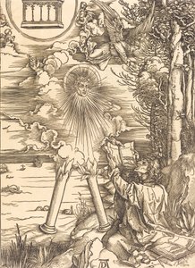 Pyhä Johannes syö kirjaa, luultavasti n. 14961498. tekijältä Albrecht Dürer