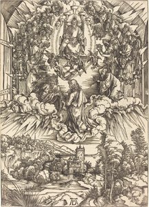 Pyhä Johannes Jumalan ja vanhinten edessä tekijältä Albrecht Dürer