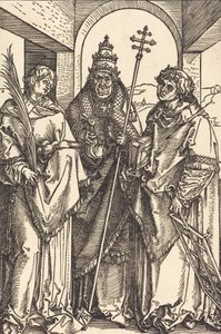 Pyhät Stefanus, Sixtus ja Lawrence, luultavasti n. 15041505. tekijältä Albrecht Dürer