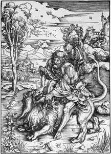 Simson tappaa leijonan tekijältä Albrecht Dürer