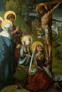 Seitsemän surun polyptyykin ristiinnaulitseminen, 1495-1496. tekijältä Albrecht Dürer