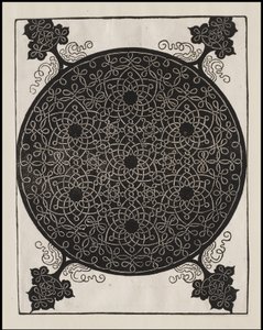Kuudes solmu, 7 pientä solmujärjestelmää mustilla keskuksilla, n. 1506 tekijältä Albrecht Dürer