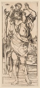St. Christopher Crossing the Puron, 1528. tekijältä Albrecht Dürer