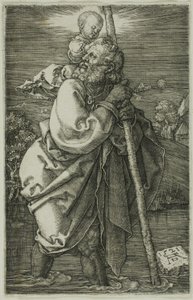 St. Christopher kasvot vasemmalle tekijältä Albrecht Dürer