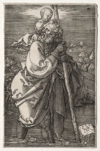 St. Christopher, Kasvot vasemmalle, 1521. tekijältä Albrecht Dürer