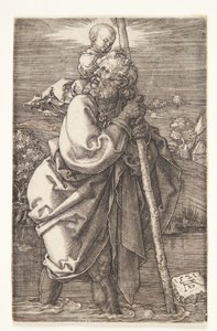 St. Christopher kasvot vasemmalle tekijältä Albrecht Dürer