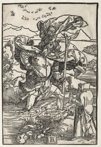 Pyhä Kristofer lintujen kanssa tekijältä Albrecht Dürer