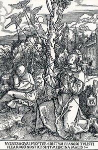 Pyhä Franciscus vastaanottamassa stigmat, 1504 1906 tekijältä Albrecht Dürer