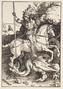 St. Georg tappaa lohikäärmeen tekijältä Albrecht Dürer