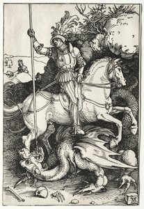 St. George tappaa lohikäärmeen tekijältä Albrecht Dürer