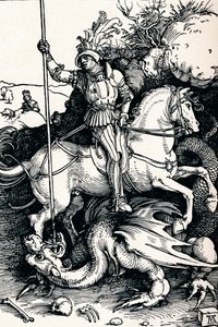 Pyhä Yrjö ja lohikäärme, 1505 1906 tekijältä Albrecht Dürer