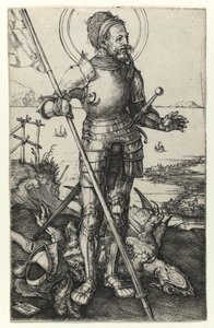 Pyhä Yrjö seisomassa, 1502 tekijältä Albrecht Dürer