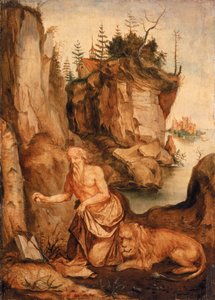 Pyhä Hieronymus ja leijona, noin 1500 tekijältä Albrecht Dürer
