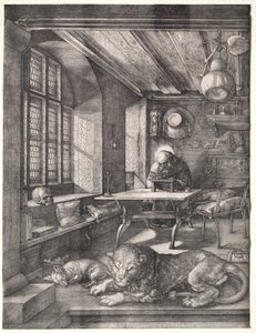 Pyhä Hieronymus opiskelussaan, 1514. tekijältä Albrecht Dürer