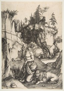 Pyhä Hieronymus katumuksessa tekijältä Albrecht Dürer