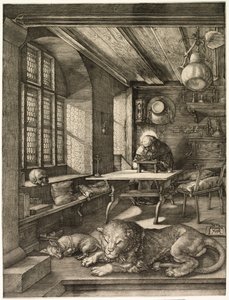 Pyhä Hieronymus tutkimuksessaan tekijältä Albrecht Dürer