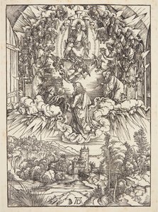 Pyhä Johannes Jumalan ja vanhinten edessä tekijältä Albrecht Dürer
