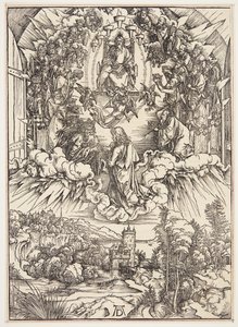 Pyhä Johannes Jumalan ja vanhinten edessä tekijältä Albrecht Dürer