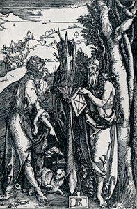 Pyhä Johannes Kastaja ja Pyhä Onufrius, 1504 1906 tekijältä Albrecht Dürer
