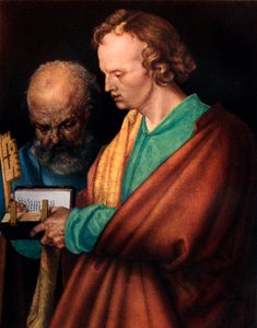 Pyhä Johannes Pyhän Pietarin kanssa, yksityiskohta, 1526, 1936 tekijältä Albrecht Dürer