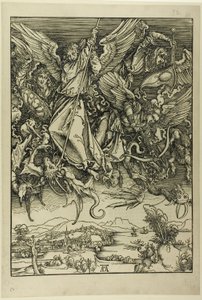 St. Michael Fighting the Dragon, The Apocalypse tekijältä Albrecht Dürer