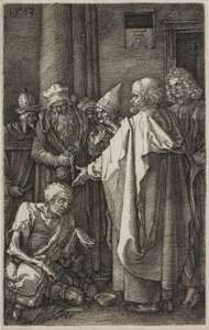 Pyhä Pietari ja Pyhä Johanneksen parantava vamma, Kaiverretusta kärsimyksestä tekijältä Albrecht Dürer