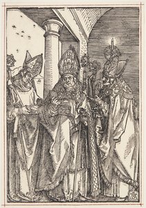Sts. Nicholas, Ulrich ja Erasmus tekijältä Albrecht Dürer