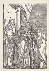 Sts. Nicholas, Ulrich ja Erasmus tekijältä Albrecht Dürer