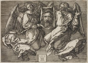 Sudarium Esittelee Two Angels tekijältä Albrecht Dürer