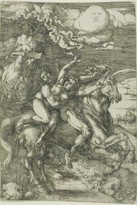 Proserpinen sieppaus yksisarvisella tekijältä Albrecht Dürer