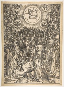 Karitsan palvonta, The Apocalypse, latinalainen painos, 1511, 1511. tekijältä Albrecht Dürer