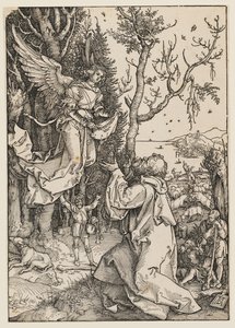 Enkeli ilmestyy Joakimille tekijältä Albrecht Dürer