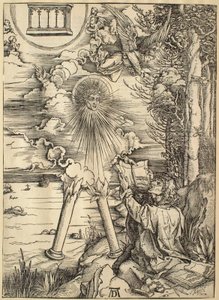 Ilmestyskirja: Pyhä Johannes nielee kirjan tekijältä Albrecht Dürer
