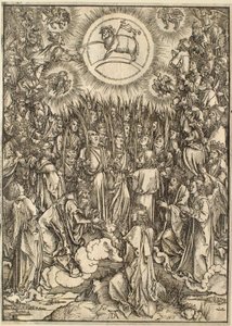 Ilmestyskirja: Karitsan kumartaminen tekijältä Albrecht Dürer