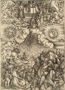 Ilmestyskirja: Viidennen ja kuudennen sinetin avaaminen tekijältä Albrecht Dürer
