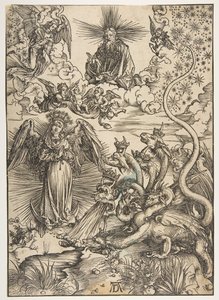 The Apocalyptic Woman, The Apocalypse, latinalainen painos, 1511, 1511. tekijältä Albrecht Dürer