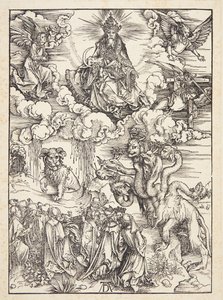 Peto, jolla on kaksi sarvea kuin lammas tekijältä Albrecht Dürer