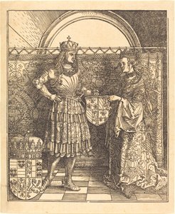 Maximilianin kihlattu Burgundin Marian kanssa tekijältä Albrecht Dürer