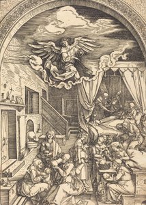 Neitsyen syntymä, n. 15031504. tekijältä Albrecht Dürer