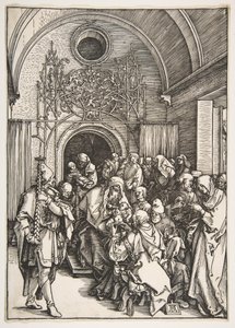 Ympärileikkaus, teoksesta The Life of the Virgin.n.d. tekijältä Albrecht Dürer