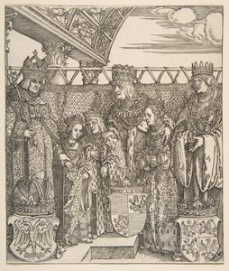 Prinssien kongressi Wienissä, keisari Maximilian I:n riemukaarelta, 1515. tekijältä Albrecht Dürer