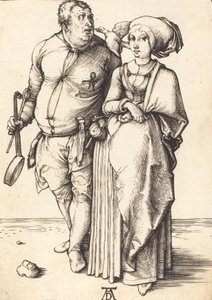 Kokki ja hänen vaimonsa, n. 14961497. tekijältä Albrecht Dürer