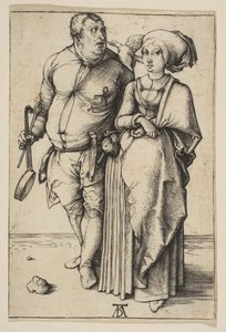 Kokki ja hänen vaimonsa, n. 1496. tekijältä Albrecht Dürer
