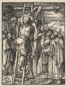 Laskeutuminen ristiltä, pienestä kärsimyksestä, n. 1509. tekijältä Albrecht Dürer