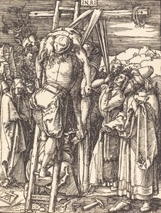 Laskeutuminen ristiltä, luultavasti n. 15091510. tekijältä Albrecht Dürer